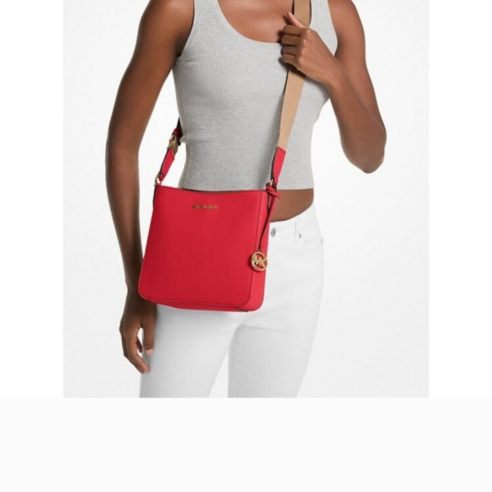 Michael Kors Vibrant Red Crossbody Bag with Adjustable Strap